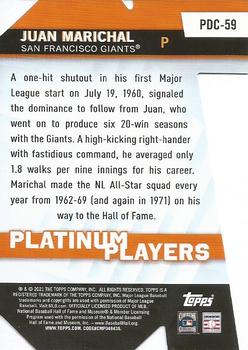 2021 Topps Update - Topps Platinum Players Die Cuts #PDC-59 Juan Marichal Back