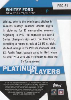 2021 Topps Update - Topps Platinum Players Die Cuts #PDC-61 Whitey Ford Back