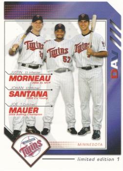 2007 DAV Major League #1 Justin Morneau / Johan Santana / Joe Mauer Front