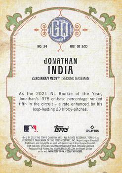 2022 Topps Gypsy Queen #34 Jonathan India Back