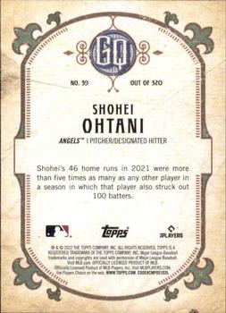 2022 Topps Gypsy Queen #39 Shohei Ohtani Back