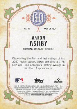 2022 Topps Gypsy Queen #49 Aaron Ashby Back