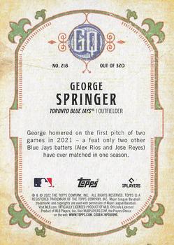 2022 Topps Gypsy Queen #218 George Springer Back