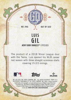 2022 Topps Gypsy Queen #246 Luis Gil Back