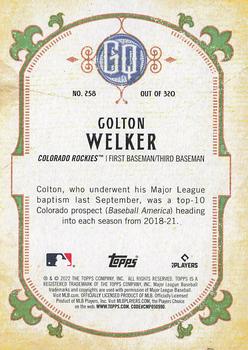 2022 Topps Gypsy Queen #258 Colton Welker Back