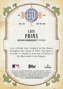2022 Topps Gypsy Queen #292 Luis Frias Back