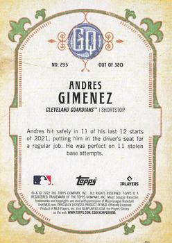 2022 Topps Gypsy Queen #293 Andres Gimenez Back
