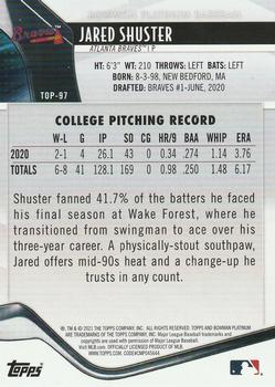 2021 Bowman Platinum - Top Prospects #TOP-97 Jared Shuster Back