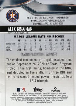 2021 Bowman Platinum - Green Icy Foil #87 Alex Bregman Back