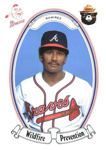 1987 Atlanta Braves Smokey #18 Rafael Ramirez Front