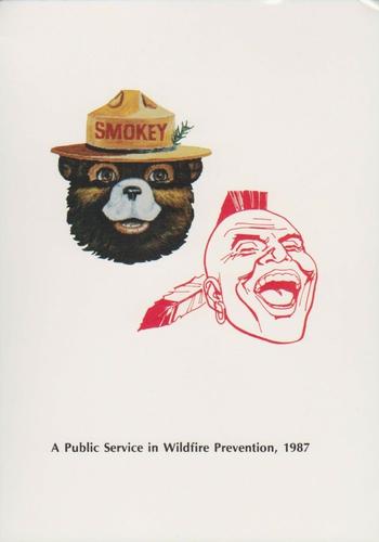 1987 Atlanta Braves Smokey #NNO Checklist Front