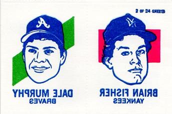 1986 O-Pee-Chee Tattoos - Standard-Sized Panels #2 Dale Murphy / Brian Fisher Front