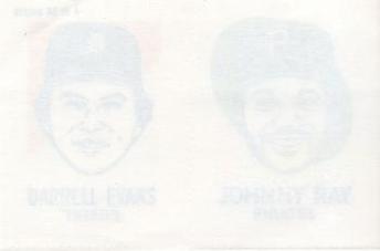 1986 O-Pee-Chee Tattoos - Standard-Sized Panels #4 Johnny Ray / Darrell Evans Back