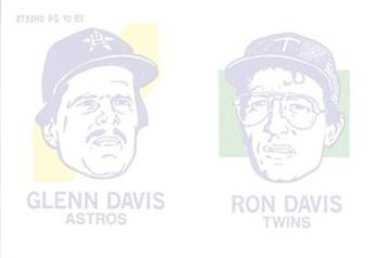 1986 O-Pee-Chee Tattoos - Standard-Sized Panels #18 Ron Davis / Glenn Davis Back