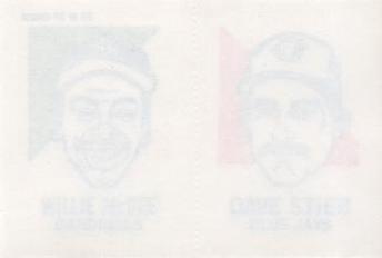 1986 O-Pee-Chee Tattoos - Standard-Sized Panels #23 Dave Stieb / Willie McGee Back