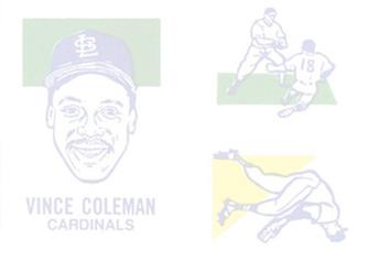 1986 O-Pee-Chee Tattoos - Standard-Sized Panels #NNO Vince Coleman Back