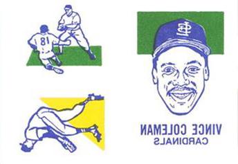 1986 O-Pee-Chee Tattoos - Standard-Sized Panels #NNO Vince Coleman Front