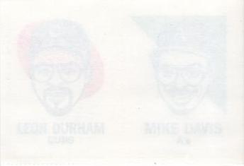 1986 O-Pee-Chee Tattoos - Standard-Sized Panels #NNO Mike Davis / Leon Durham Back
