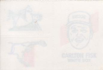 1986 O-Pee-Chee Tattoos - Standard-Sized Panels #NNO Carlton Fisk Back