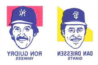 1986 O-Pee-Chee Tattoos - Standard-Sized Panels #NNO Ron Guidry / Dan Driessen Front