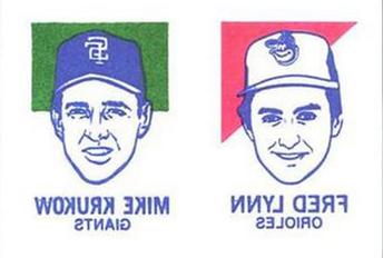 1986 O-Pee-Chee Tattoos - Standard-Sized Panels #NNO Mike Krukow / Fred Lynn Front