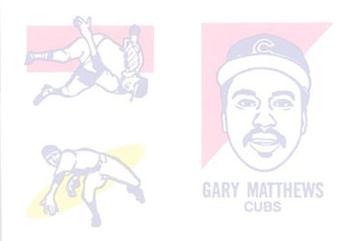 1986 O-Pee-Chee Tattoos - Standard-Sized Panels #NNO Gary Matthews Back