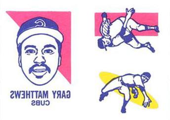 1986 O-Pee-Chee Tattoos - Standard-Sized Panels #NNO Gary Matthews Front