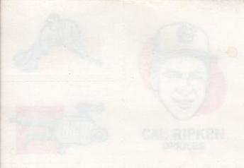 1986 O-Pee-Chee Tattoos - Standard-Sized Panels #NNO Cal Ripken Back