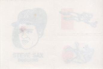 1986 O-Pee-Chee Tattoos - Standard-Sized Panels #NNO Steve Sax Back