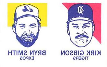 1986 O-Pee-Chee Tattoos - Standard-Sized Panels #NNO Bryn Smith / Kirk Gibson Front