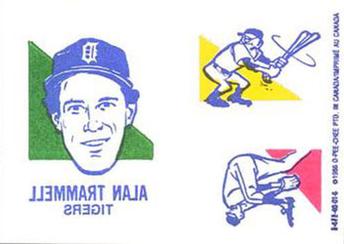 1986 O-Pee-Chee Tattoos - Standard-Sized Panels #NNO Alan Trammell Front