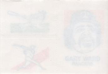 1986 O-Pee-Chee Tattoos - Standard-Sized Panels #NNO Gary Ward Back