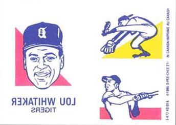 1986 O-Pee-Chee Tattoos - Standard-Sized Panels #NNO Lou Whitaker Front