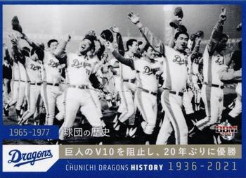 2021 BBM Chunichi Dragons History 1936-2021 #3 1965-1977 Front
