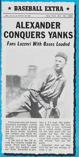 1969-70 Bazooka Baseball Extra #2 Grover Alexander Front