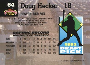 1993 Stadium Club Murphy #64 Doug Hecker Back