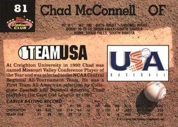 1993 Stadium Club Murphy #81 Chad McConnell Back