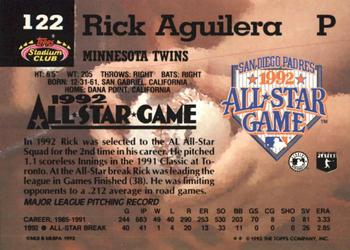 1993 Stadium Club Murphy #122 Rick Aguilera Back