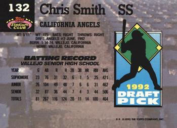 1993 Stadium Club Murphy #132 Chris Smith Back