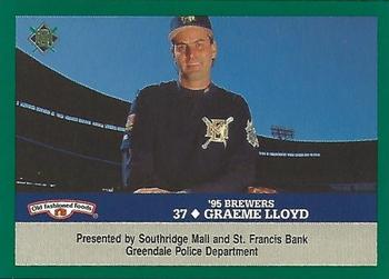 1995 Milwaukee Brewers Police - Southridge Mall and St. Francis Bank, Greendale Police Department #NNO Graeme Lloyd Front