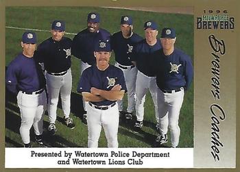 1996 Milwaukee Brewers Police - Watertown Police Department and Watertown Lions Club #NNO Brewers Coaches Front