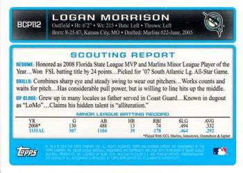 2009 Bowman - Chrome Autograph Prospects #BCP112 Logan Morrison Back