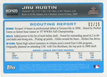 2009 Bowman - Chrome Autograph Prospects Orange Refractors #BCP125 Jay Austin Back