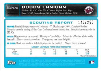2009 Bowman - Chrome Autograph Prospects X-Fractors #BCP124 Bobby Lanigan Back