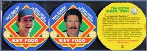 1988 Key Food Iced Tea Discs - 3-Disc Panels #14 / 16 Dale Murphy / Mike Schmidt Front