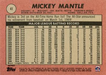 2021 Topps x Mickey Mantle #41 Mickey Mantle Back