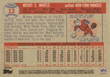 2021 Topps x Mickey Mantle - Yankee Blue #12 Mickey Mantle Back