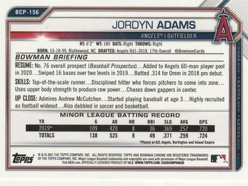 2021 Bowman Chrome - Prospects Mojo Refractor #BCP-156 Jordyn Adams Back