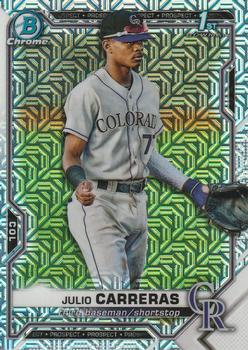 2021 Bowman Chrome - Prospects Mojo Refractor #BCP-161 Julio Carreras Front