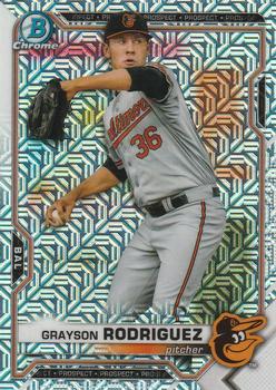 2021 Bowman Chrome - Prospects Mojo Refractor #BCP-165 Grayson Rodriguez Front